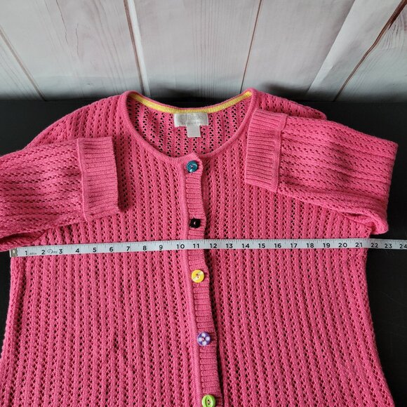 CJ Banks Knit Button Front Granny Cardigan Sweater w/ Unique Button Detail, 1X - Picture 5 of 7